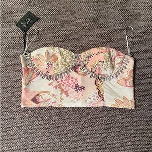 Area Stars Floral gem Bustier Top